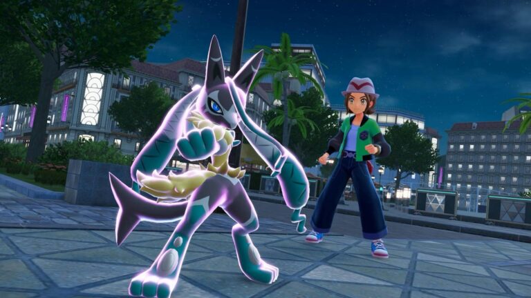 Mega Lucario Z zit in Pokémon Legends: Z-A-dlc Mega Dimension