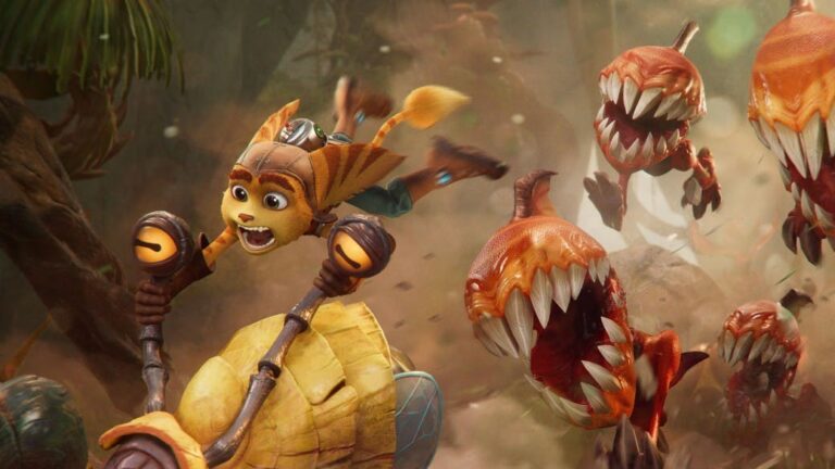 Een rift in Engeland in Ratchet & Clank: Rift Apart-reclame