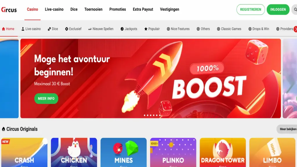 Circus &ndash; Belgisch online casino met fysieke vestigingen en Circus Missions