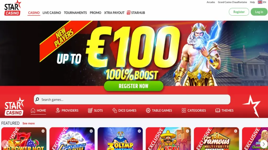 Starcasino &ndash; online casino Belgi&euml; met Xtra Payout en groot provideraanbod
