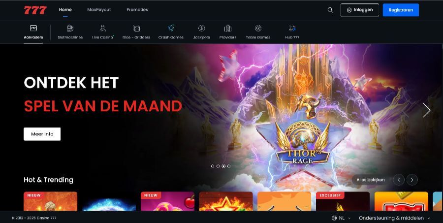 Casino 777 free spins welkomstbonus homepage
