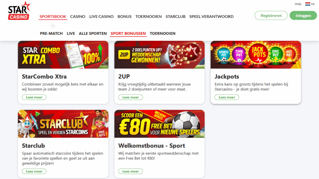 Starcasino voetbalweddenschappen
