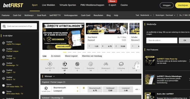 betFIRST &ndash; Belgische bookmaker met focus op Belgisch voetbal en Prono Foot&nbsp;