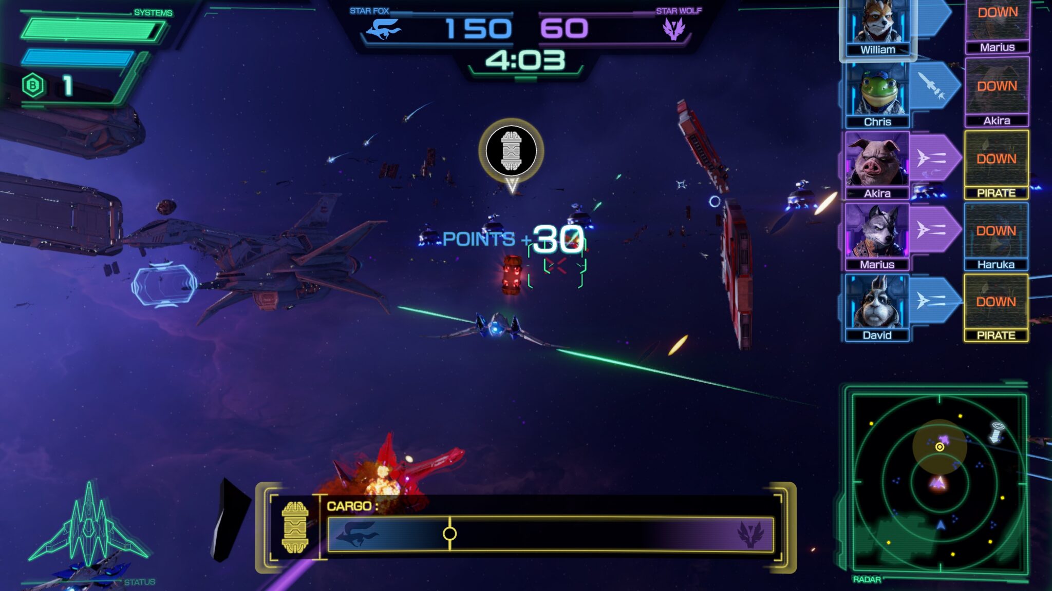 Star Fox multiplayer dogfight