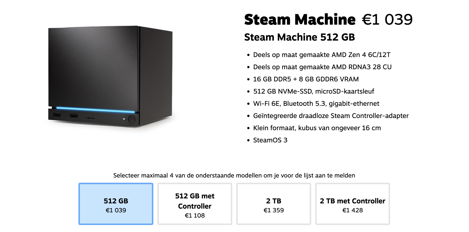 Steam Machine reserveren