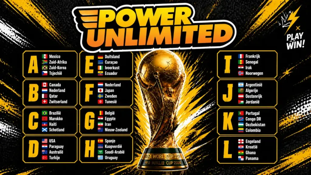 Alle groepen van voetbal wk 2026