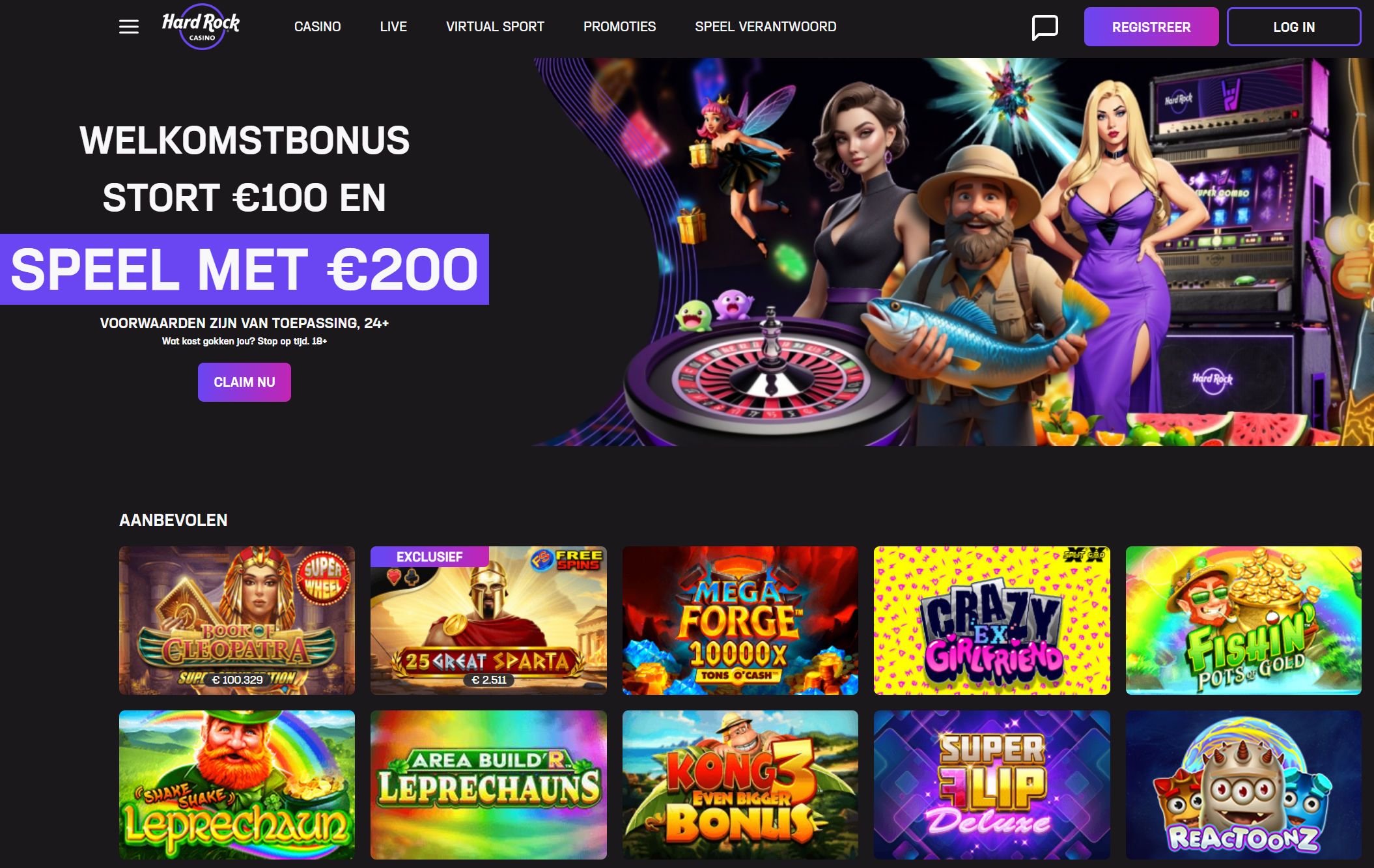 Hard Rock Casino met creditcard homepage met welkomstbonus.