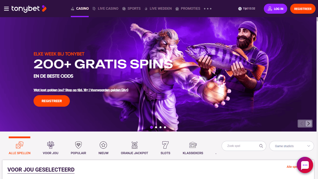 online casino met creditcard, TonyBet homepage met welkomstbonus.