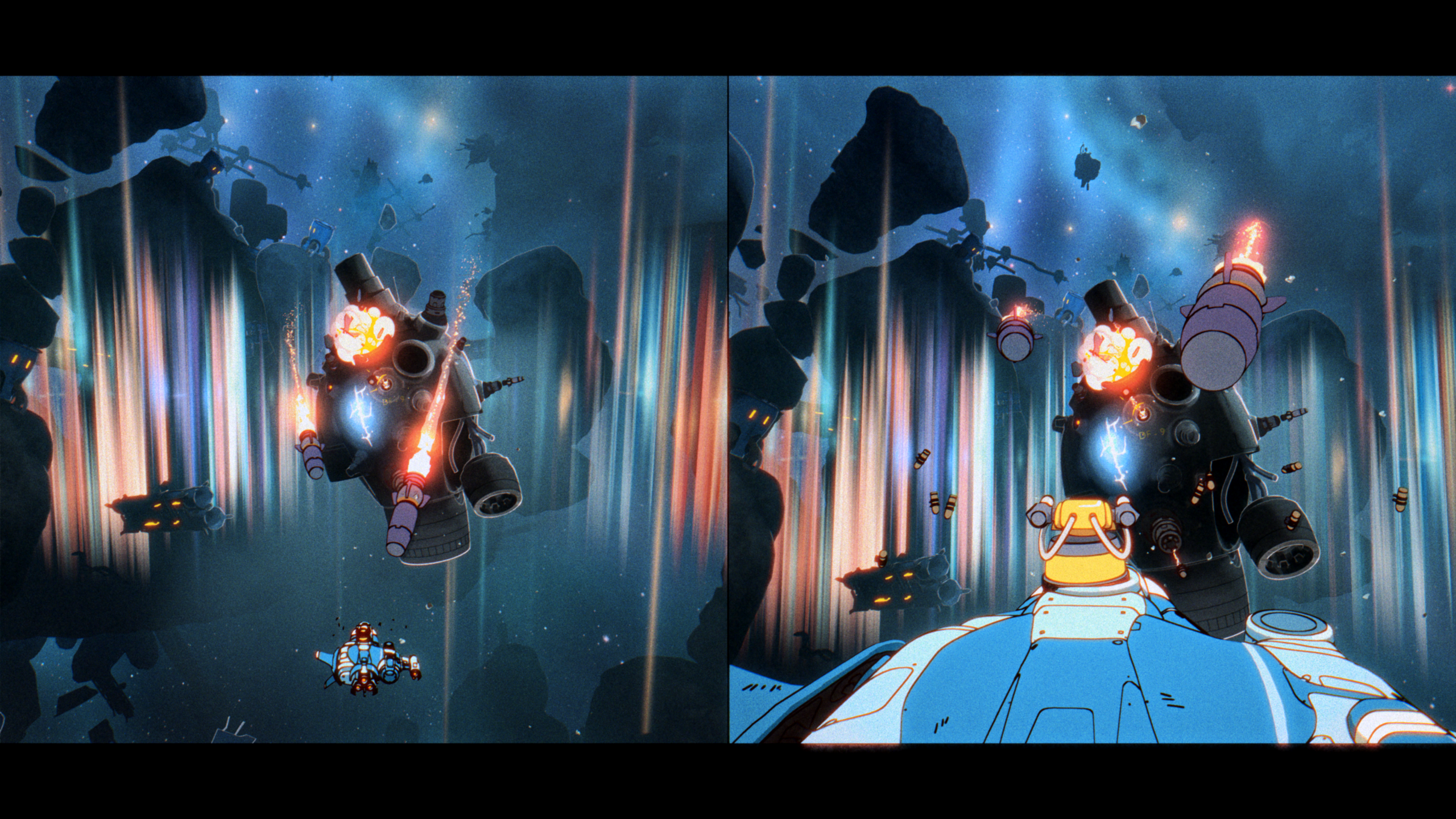 Orbitals ruimte splitscreen