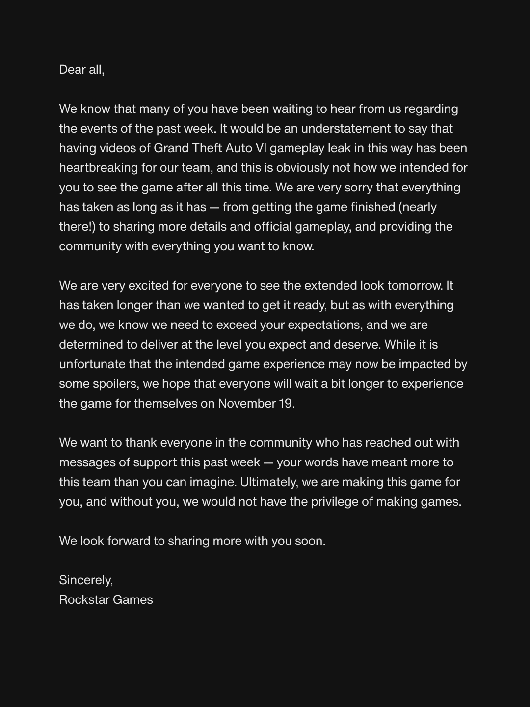 Open brief GTA 6