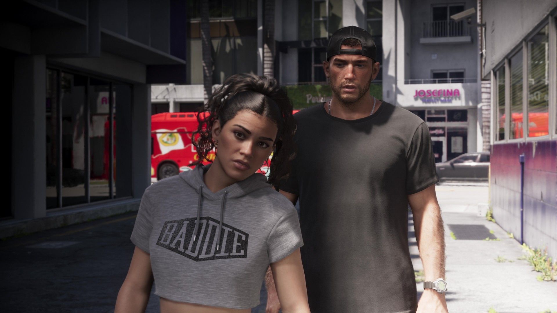 Veschillende vechtstijlen tussen Jason en Lucia in GTA 6